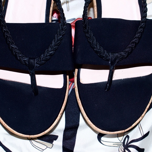 Taryn Rose Keely Braided Cork-Wedge Sandal, Black - Picture 7 of 9